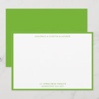 Pear Green Classic Bordure Carte de note plate