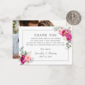 Correspondance Peony et verdure Rose Carte de remerciements (Devant/Arrière en situation)