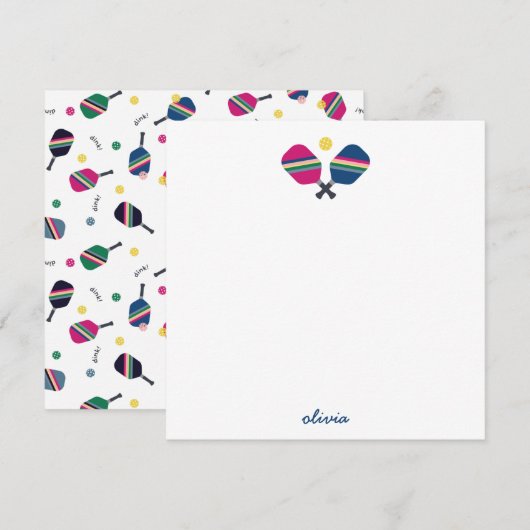 Correspondance Pickleball Nom de script personnalisé Carte Bleu N (Devant / Derrière)