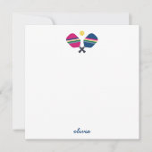 Correspondance Pickleball Nom de script personnalisé Carte Bleu N (Devant)