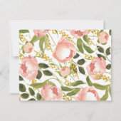 Correspondance Pies roses Carte de notes plats personnalisée (Dos)