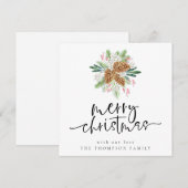 Correspondance Pine Cone Joyeux Noël Carte de vacances (Devant / Derrière)