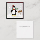 Correspondance Pingouin dans la Mini carte de Noël neige (Devant / Derrière)