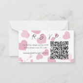 Correspondance Pink Love Heart Online Carte de note RSVP (Devant)