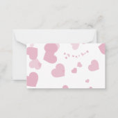 Correspondance Pink Love Heart Online Carte de note RSVP (Dos)