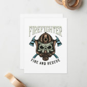 Correspondance Pompier et Secourir carte de note (Devant/Arrière en situation)