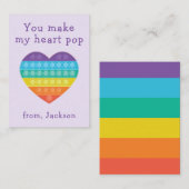 Correspondance Pop fidget classe valentine lavendar carte de note (Devant / Derrière)