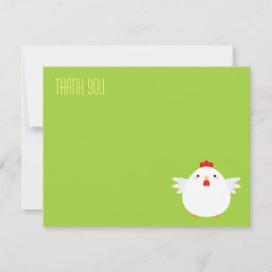 Correspondance Poulet de dessin animé (blanc)   Carte de remercie
