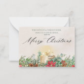 Correspondance Pour nous un enfant est né Carte de Noël Florale (Devant)