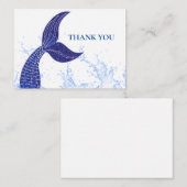 Correspondance Queue Bleue Du Carte de remerciements De Sirène (Devant / Derrière)