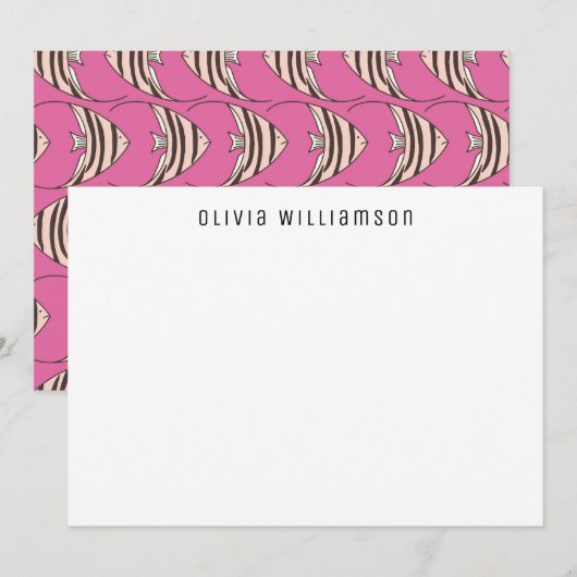 Correspondance Quirky Fun Rose Angel Carte pour notes de poisson (Devant / Derrière)