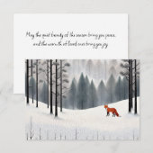 Correspondance Renard moderne en forêt d'hiver Carte de Noël (Devant / Derrière)
