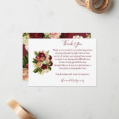 Correspondance Rose Hydrangea Funeral Sympathy Carte de remerciem (Devant/Arrière en situation)