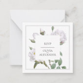 Correspondance Roses blanches Elégante carte de mariage RSVP (Devant)