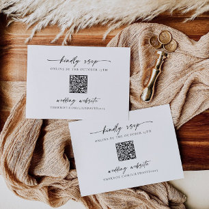 Correspondance RSVP minimaliste simple avec carte de code QR