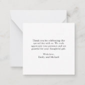 Correspondance Script moderne Coeur Mini Carte de remerciements B (Dos)