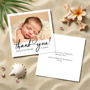 Correspondance Script moderne Coeur Mini Carte de remerciements B