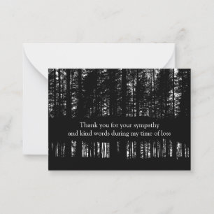 Correspondance Silhouette de l'arbre forestier Carte de remerciem