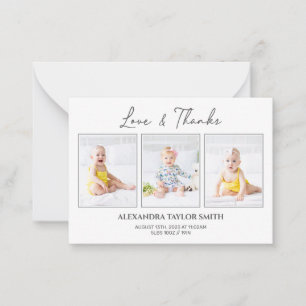 Correspondance Simple Calligraphie Photo Carte de remerciements b