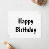 Correspondance simple carte de calligraphie d'anniversaire heureu (Devant/Arrière en situation)