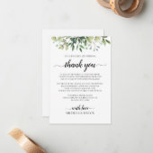 Correspondance Simple Carte de remerciements de verdure rustique (Devant/Arrière en situation)