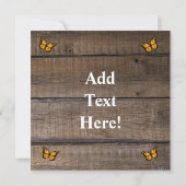Correspondance Sunflower Papillons Rustic Barque Carte de note (Dos)