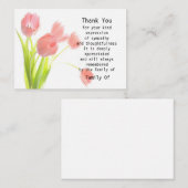Correspondance Tableau De Carte de remerciements Tulipe (Devant / Derrière)