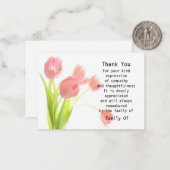 Correspondance Tableau De Carte de remerciements Tulipe (Devant/Arrière en situation)