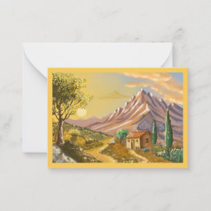 Correspondance Tableau peinture d'art sur carte de voeux.