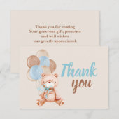 Correspondance Teddy Bear Boy Merci Carte de note (Devant / Derrière)