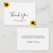 Correspondance Texte simple avec carte de remerciements et tourne (Devant / Derrière)