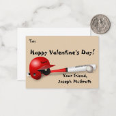 Correspondance Thème de baseball Valentine Taille Carte de visite (Devant/Arrière en situation)