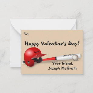 Correspondance Thème de baseball Valentine Taille Carte de visite