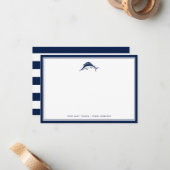 Correspondance Thème Nautique | Carte pour notes de bureau person (Devant/Arrière en situation)