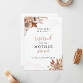 Correspondance Tomber amoureux | Carte de siège réservée Boho Mar (Devant/Arrière en situation)