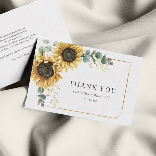 Correspondance Tournesol Eucalyptus Floral Mariage Carte de remer