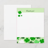 Correspondance TREFLEURS St Patricks day 4x5 Carte de remerciemen (Devant / Derrière)