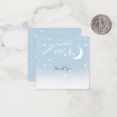 Correspondance Twinkle petit étoile bleu merci carte de note (Devant/Arrière en situation)