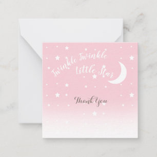 Correspondance Twinkle petite étoile rose merci carte de note