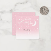 Correspondance Twinkle petite étoile rose merci carte de note (Devant/Arrière en situation)
