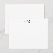 Correspondance Typographie Monogramme moderne Carte de note bleue (Devant / Derrière)