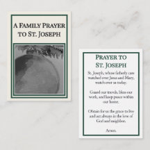 Une carte de prière familiale à Saint Joseph Everg