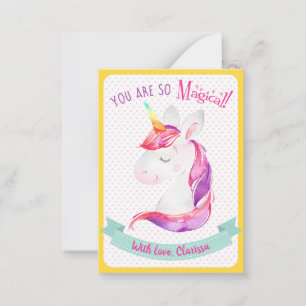 Correspondance Unicorn Valentines Carte de Jour Enfants École de