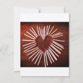 Correspondance Valentine, Rustique, cœur fait main, Carte de note (Devant)