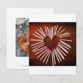 Correspondance Valentine, Rustique, cœur fait main, Carte de note (Devant / Derrière)