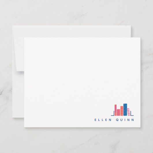 Correspondance Ver de livre sur carte de note bleue (Devant)