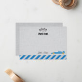 Correspondance Voiture de course Carte de remerciements d'anniver (Devant/Arrière en situation)