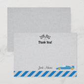 Correspondance Voiture de course Carte de remerciements d'anniver (Devant / Derrière)