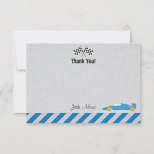 Correspondance Voiture de course Carte de remerciements d'anniver