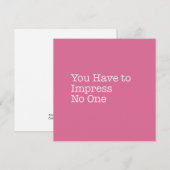 Correspondance Vous devez impressionner Aucune carte de note (Devant / Derrière)